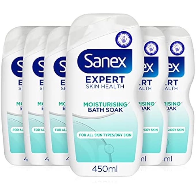 سانيكس Sanex Expert Skin Health Moisturising Bath Soak 450 مل عبوة 6 مل - نقع للاستحمام للرجال والنساء - رغوة الاستحمام - تركيبة بريبيوتيك متقدمة - بشرة ناعمة ومرطبة - تدعم البكتيريا الجيدة للبشرة - Image 1